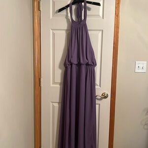 Azazie long dress with open back